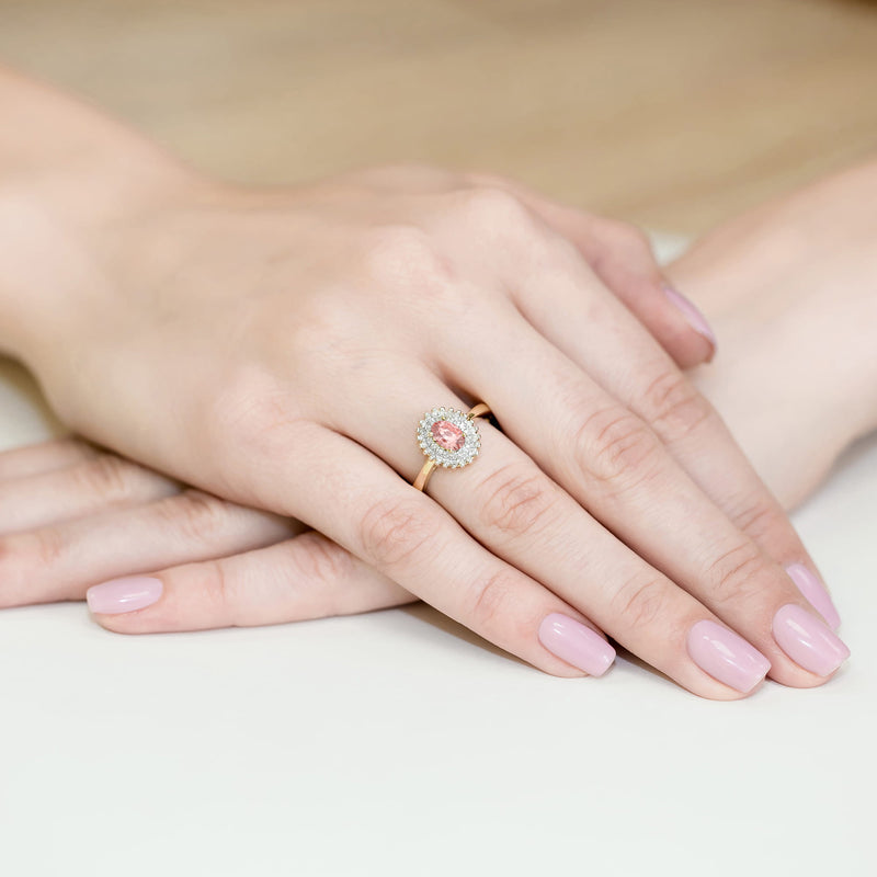 Inel Aur 14K cu Diamante Roz de Laborator 0.70 ct, imaginea 4 din 12