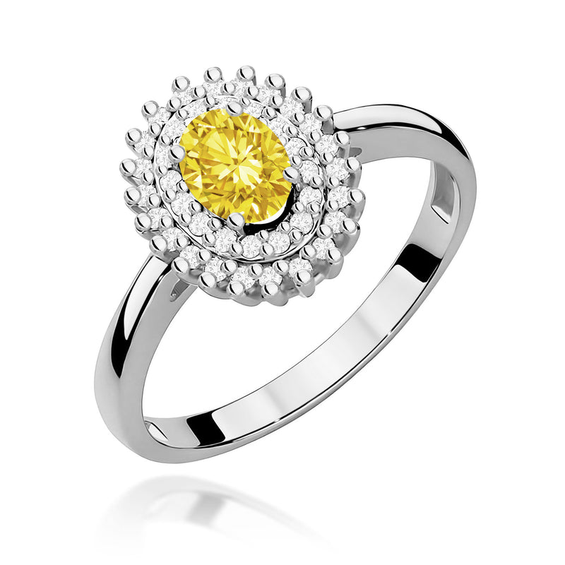 Inel Aur 14K cu Diamante Galbene de Laborator 0.70 ct, imaginea 9 din 12