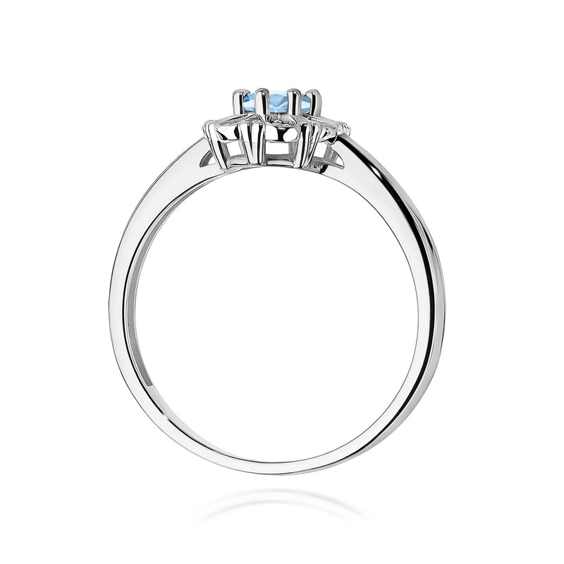 Inel Aur 14K cu Diamante Albastre de Laborator 0.57 ct, imaginea 11 din 12