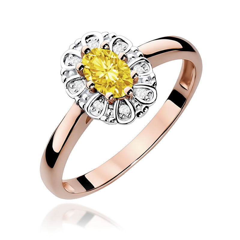Inel Aur 14K cu Diamante Galbene de Laborator 0.57 ct, imaginea 5 din 12