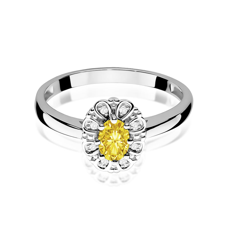 Inel Aur 14K cu Diamante Galbene de Laborator 0.57 ct, imaginea 10 din 12