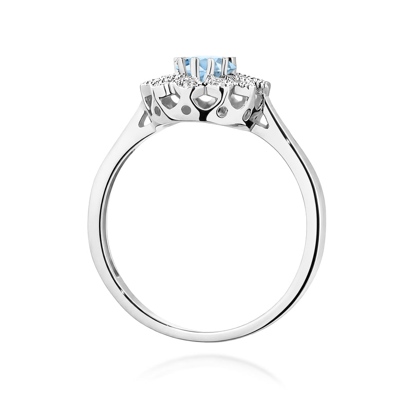 Inel Aur 14K cu Diamante Albastre de Laborator 0.60 ct, imaginea 11 din 12