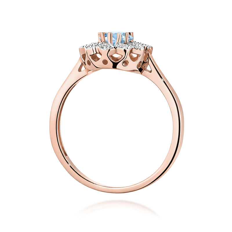 Inel Aur 14K cu Diamante Albastre de Laborator 0.60 ct, imaginea 7 din 12