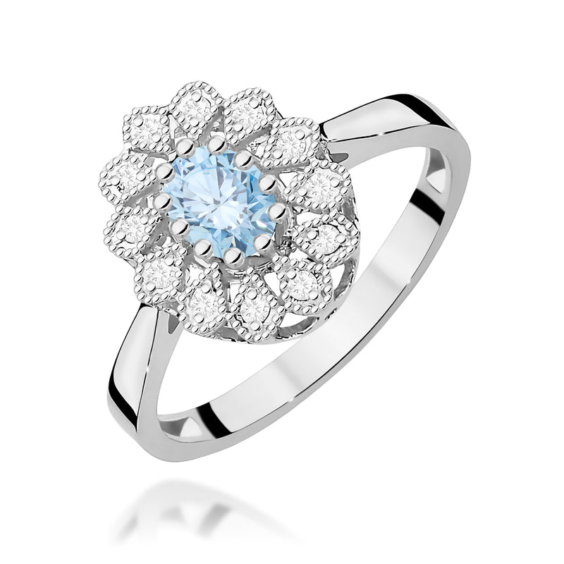 Inel Aur 14K cu Diamante Albastre de Laborator 0.60 ct, imaginea 9 din 12