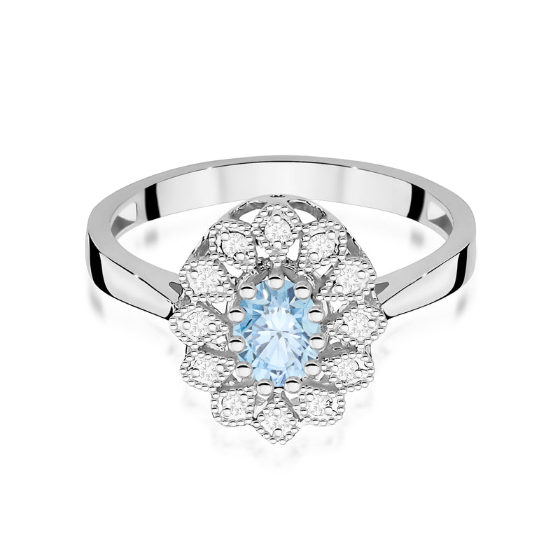 Inel Aur 14K cu Diamante Albastre de Laborator 0.60 ct, imaginea 10 din 12