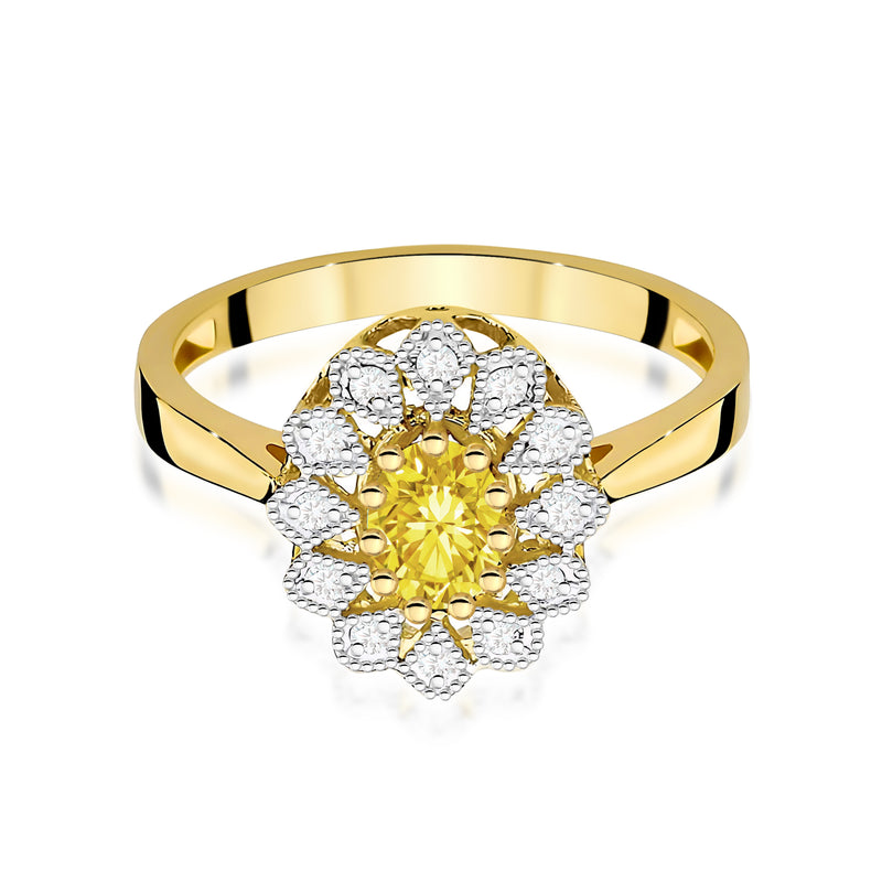 Inel Aur 14K cu Diamante Galbene de Laborator 0.60 ct, imaginea 2 din 12