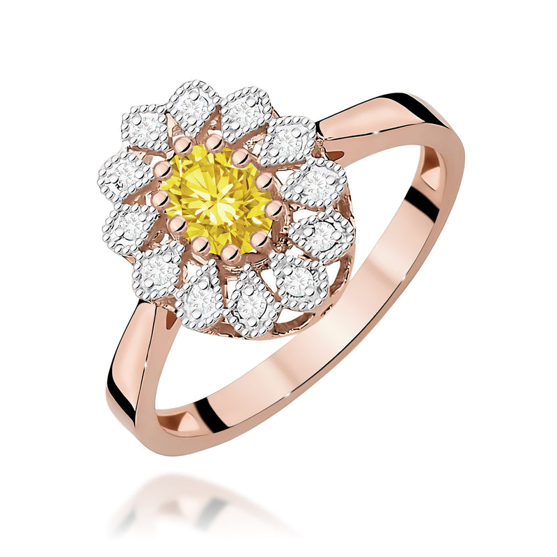 Inel Aur 14K cu Diamante Galbene de Laborator 0.60 ct, imaginea 5 din 12