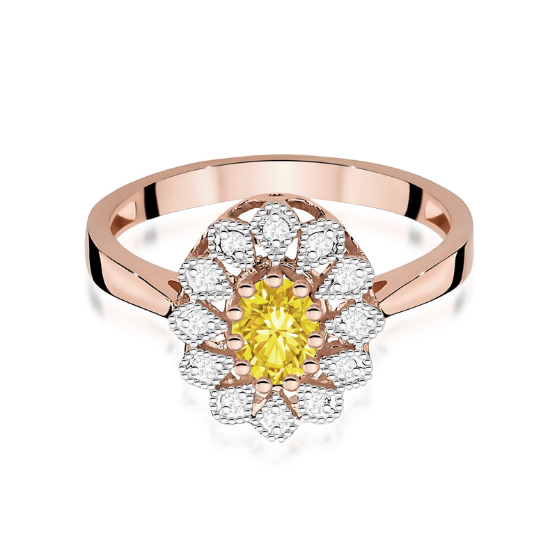 Inel Aur 14K cu Diamante Galbene de Laborator 0.60 ct, imaginea 6 din 12