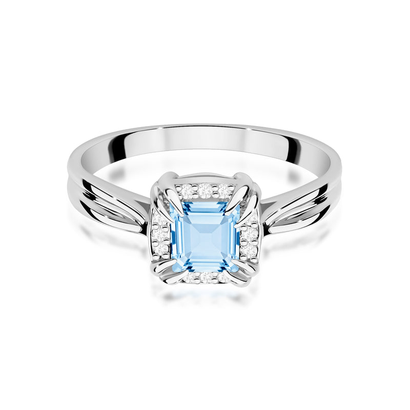 Inel Aur 14K cu Diamante Albastre de Laborator 0.56 ct, imaginea 10 din 12