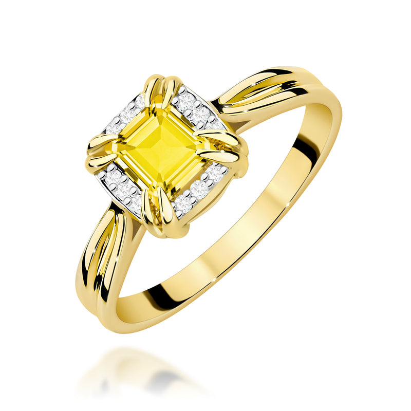 Inel Aur 14K cu Diamante Galbene de Laborator 0.56 ct — Aur galben