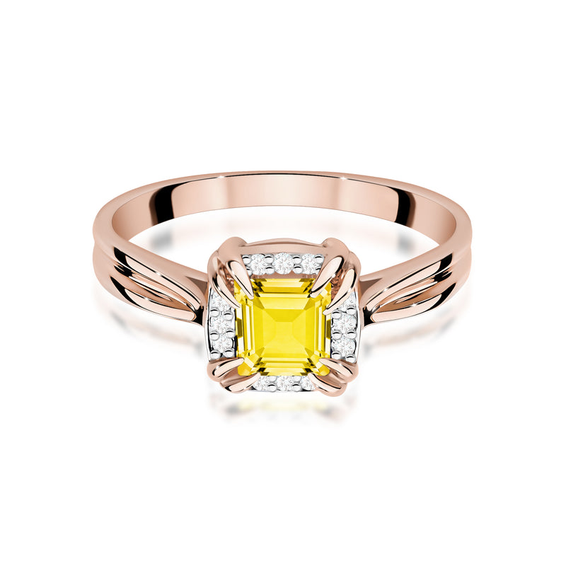 Inel Aur 14K cu Diamante Galbene de Laborator 0.56 ct, imaginea 6 din 12