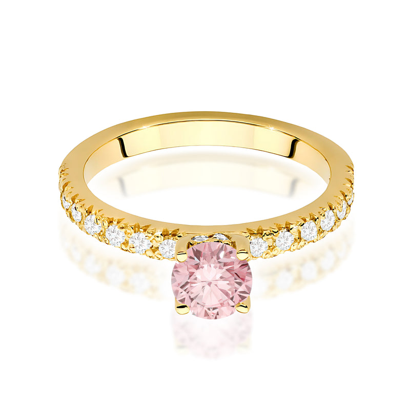 Inel Aur 14K cu Diamante Roz de Laborator 0.74 ct, imaginea 2 din 12