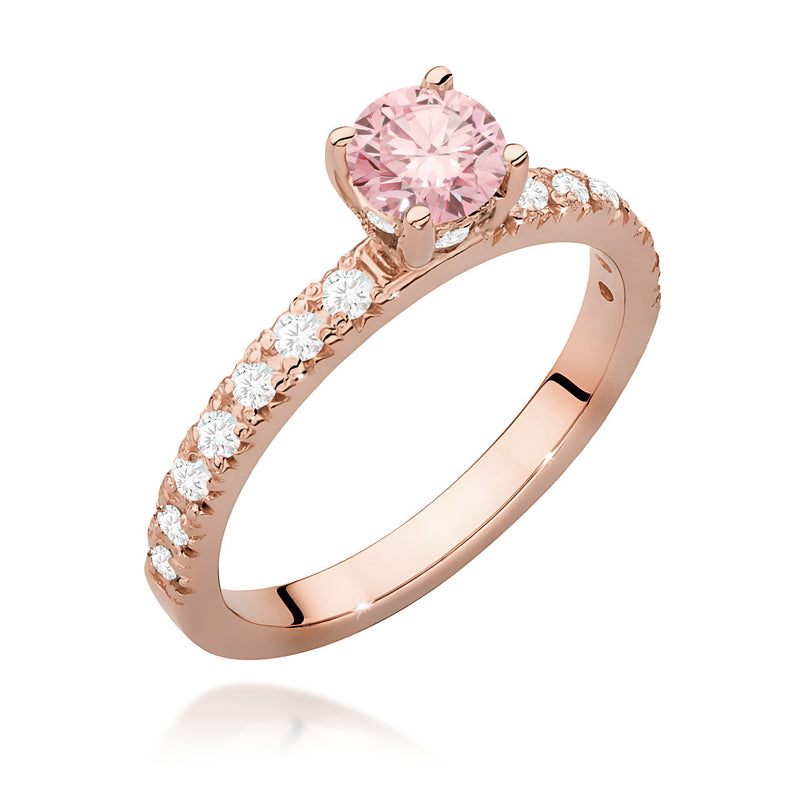 Inel Aur 14K cu Diamante Roz de Laborator 0.74 ct, imaginea 5 din 12