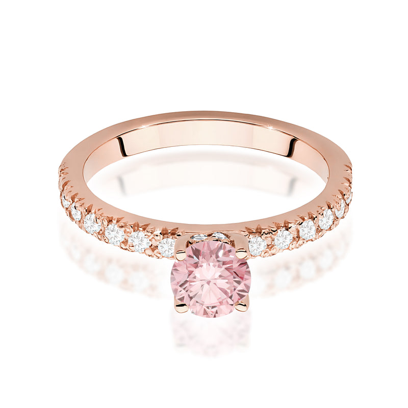 Inel Aur 14K cu Diamante Roz de Laborator 0.74 ct, imaginea 6 din 12