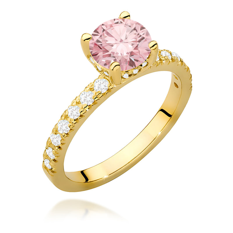 Inel Aur 14K cu Diamante Roz de Laborator 1.26 ct — Aur galben