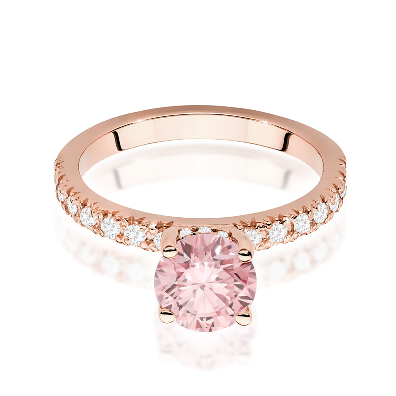 Inel Aur 14K cu Diamante Roz de Laborator 1.26 ct, imaginea 6 din 12