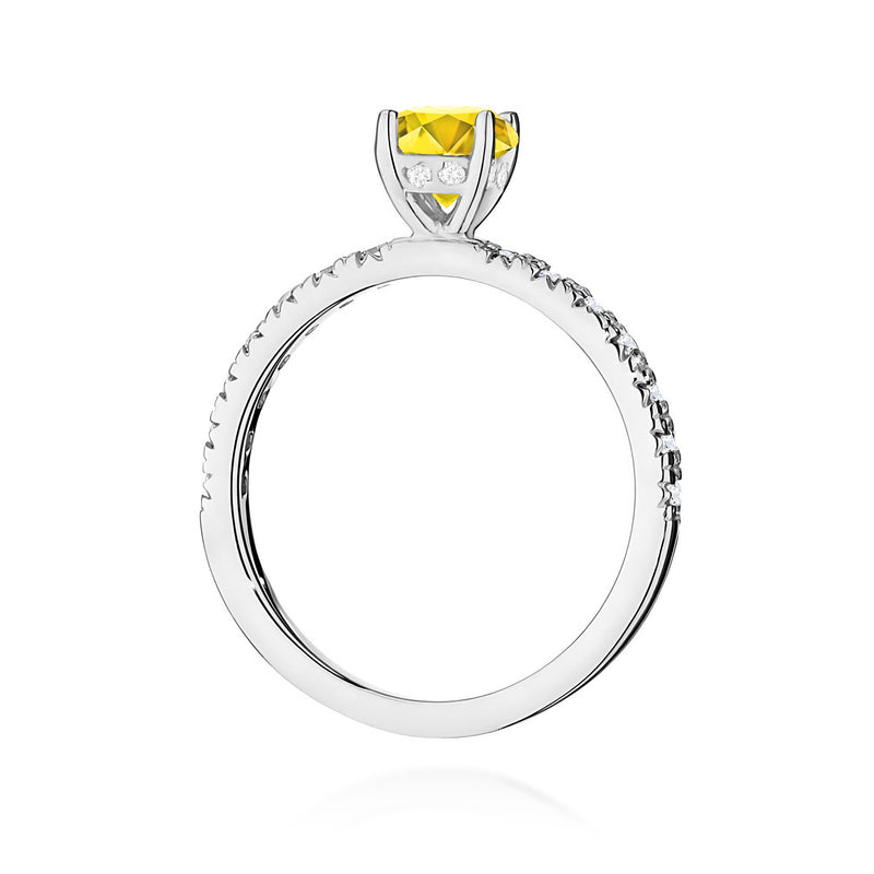 Inel Aur 14K cu Diamante Galbene de Laborator 0.74 ct, imaginea 11 din 12