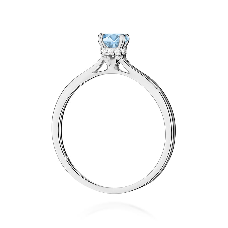 Inel Aur 14K cu Diamante Albastre de Laborator 0.56 ct, imaginea 11 din 12
