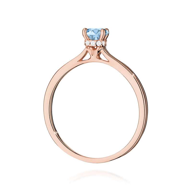 Inel Aur 14K cu Diamante Albastre de Laborator 0.56 ct, imaginea 7 din 12