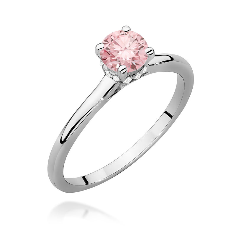 Inel Aur 14K cu Diamante Roz de Laborator 0.56 ct, imaginea 9 din 12