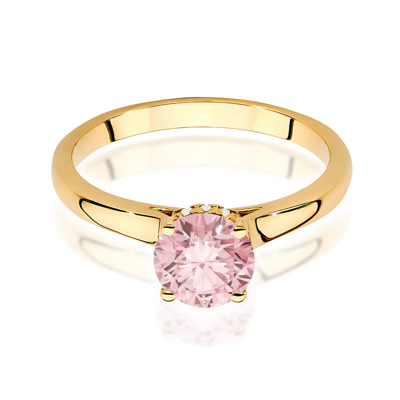 Inel Aur 14K cu Diamante Roz de Laborator 1.07 ct, imaginea 2 din 12