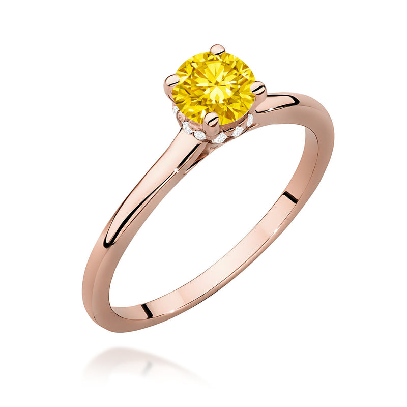 Inel Aur 14K cu Diamante Galbene de Laborator 0.56 ct, imaginea 5 din 12