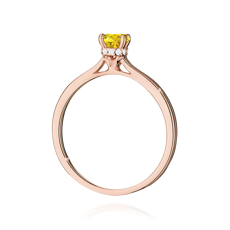 Inel Aur 14K cu Diamante Galbene de Laborator 0.56 ct, imaginea 7 din 12