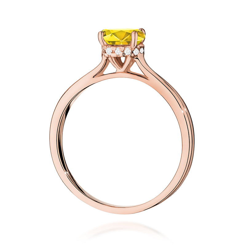 Inel Aur 14K cu Diamante Galbene de Laborator 1.07 ct, imaginea 7 din 12