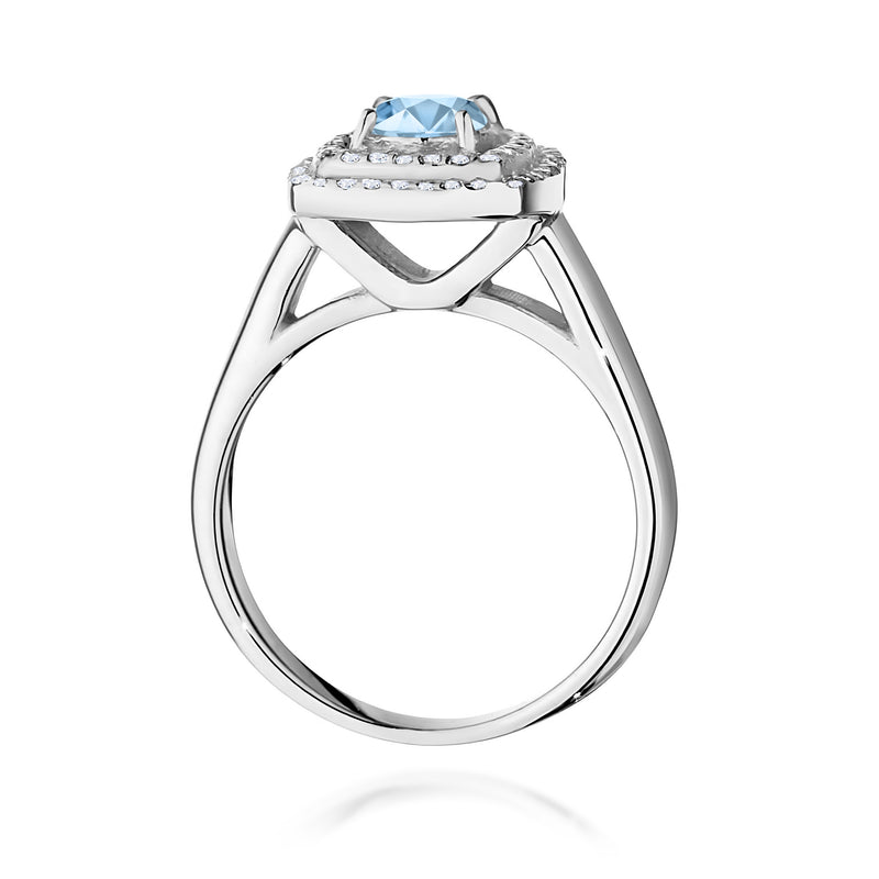 Inel Aur 14K cu Diamante Albastre de Laborator 0.78 ct, imaginea 11 din 12