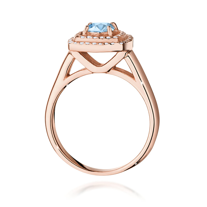 Inel Aur 14K cu Diamante Albastre de Laborator 0.78 ct, imaginea 7 din 12
