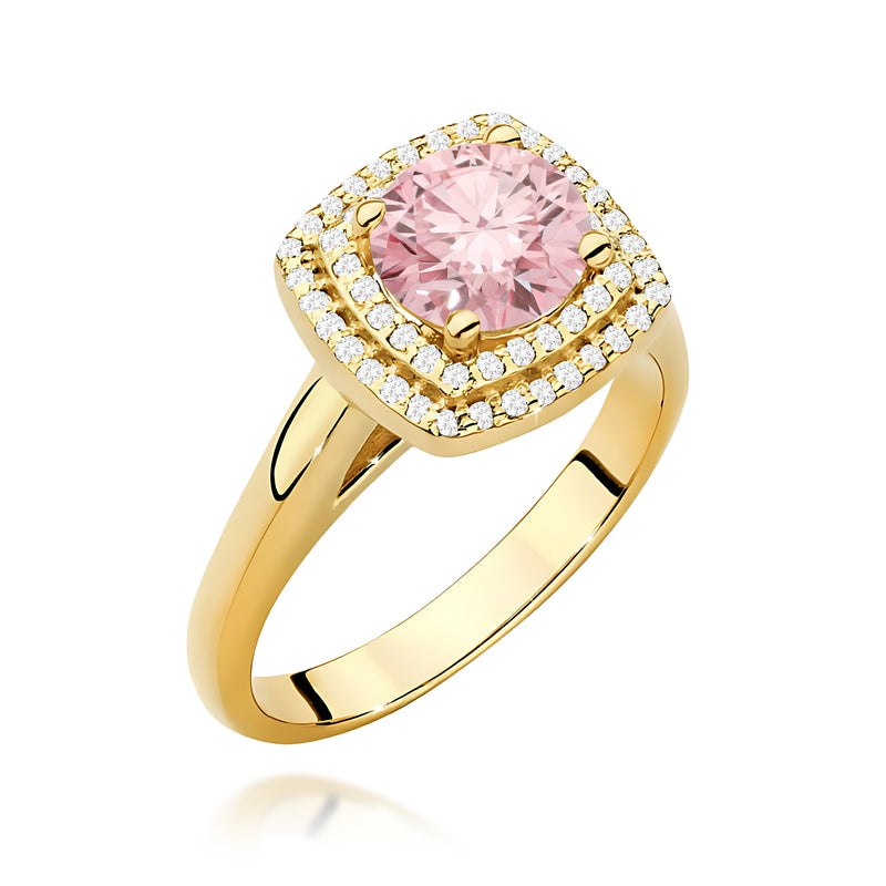 Inel Aur 14K cu Diamante Roz de Laborator 1.28 ct — Aur galben