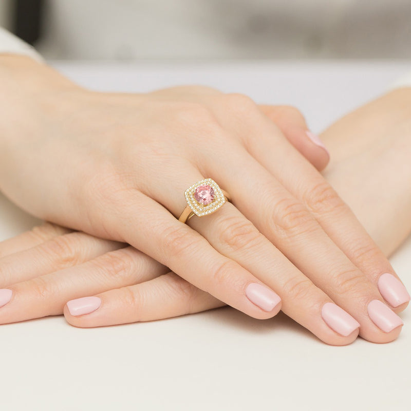 Inel Aur 14K cu Diamante Roz de Laborator 1.28 ct, imaginea 4 din 12