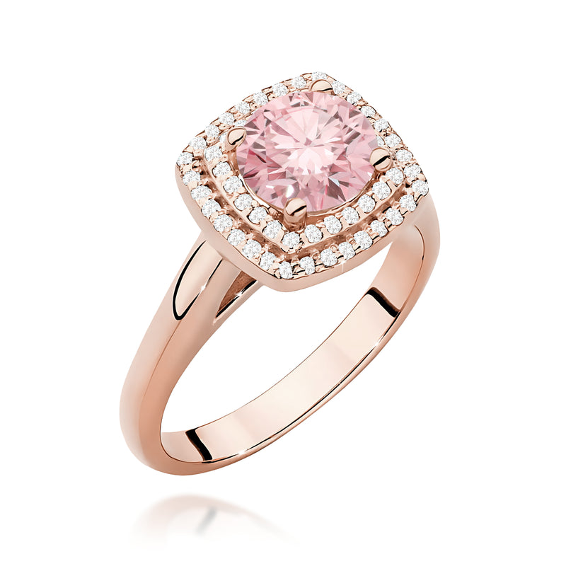 Inel Aur 14K cu Diamante Roz de Laborator 1.28 ct, imaginea 5 din 12