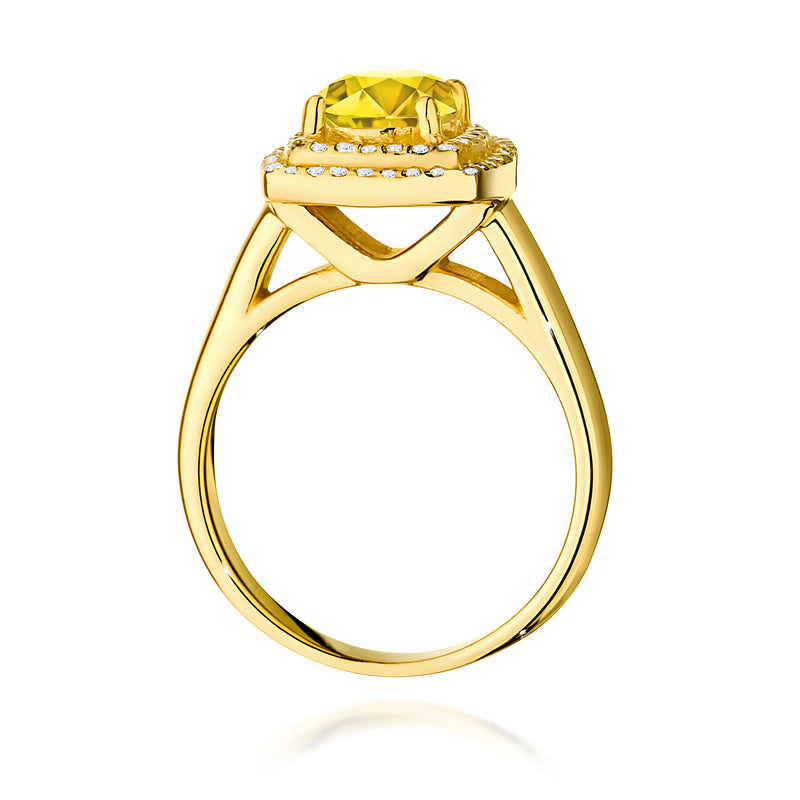 Inel Aur 14K cu Diamante Galbene de Laborator 1.28 ct, imaginea 3 din 12