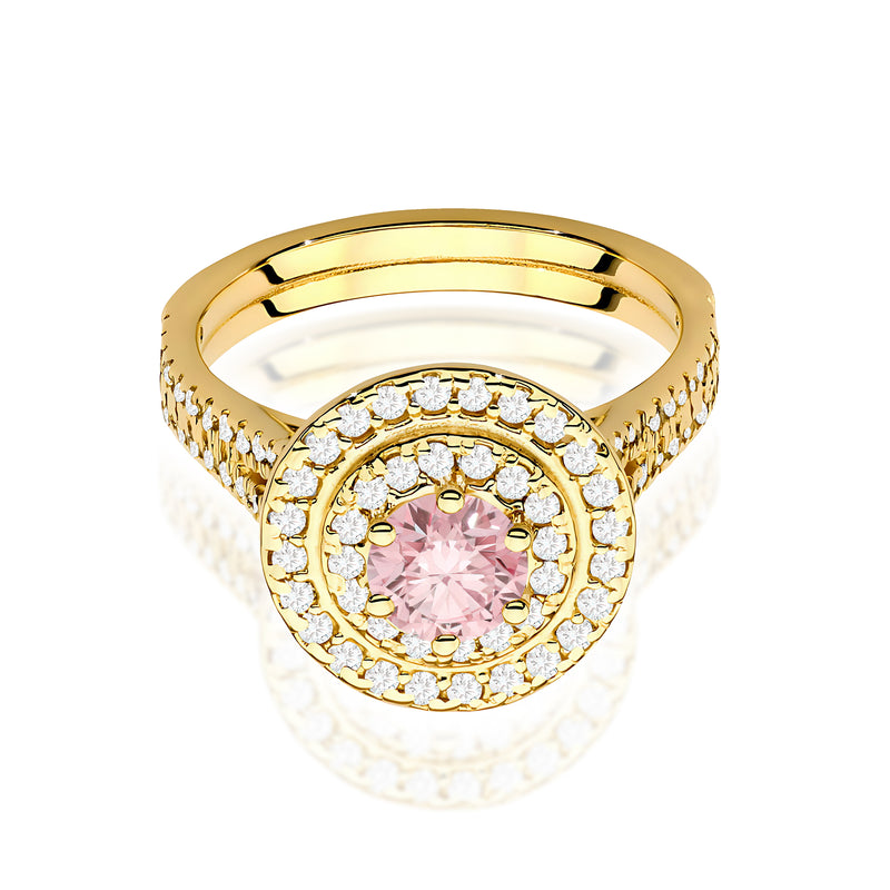 Inel Aur 14K cu Diamante Roz de Laborator 1.11 ct, imaginea 2 din 11