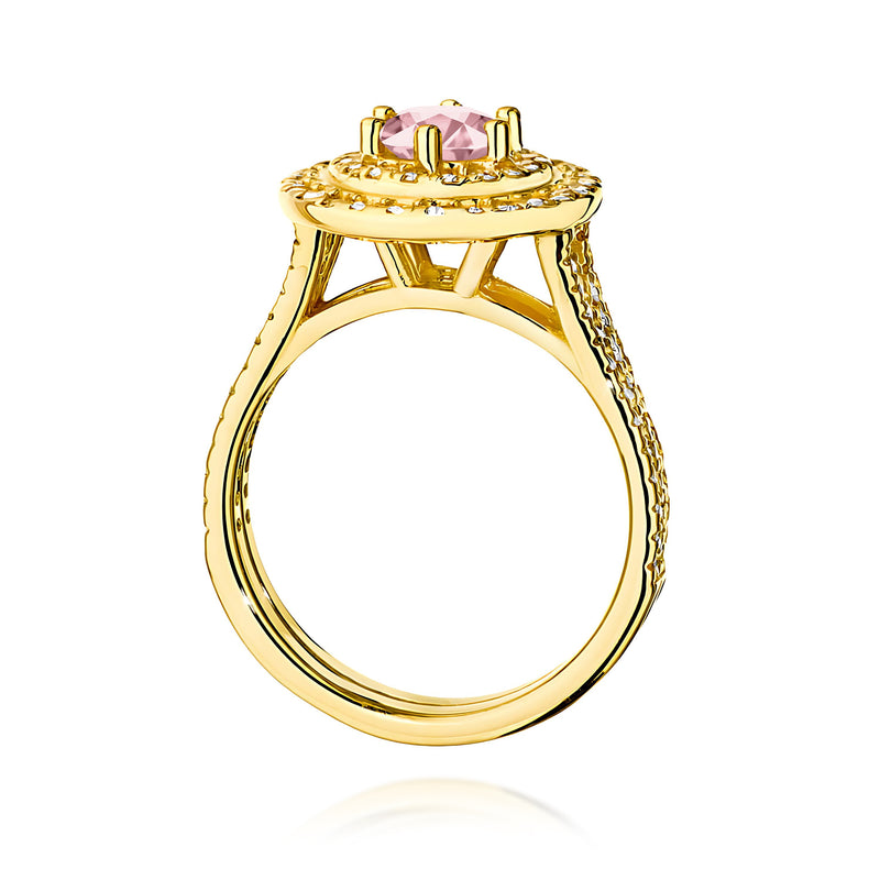 Inel Aur 14K cu Diamante Roz de Laborator 1.11 ct, imaginea 3 din 11