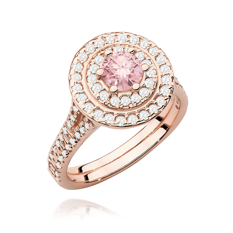 Inel Aur 14K cu Diamante Roz de Laborator 1.11 ct, imaginea 4 din 11