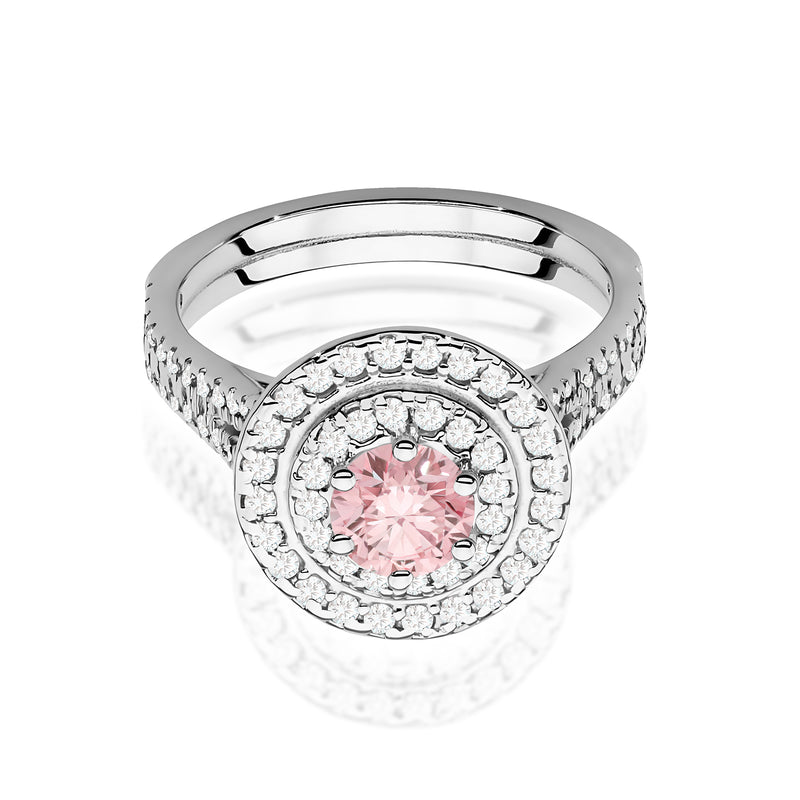 Inel Aur 14K cu Diamante Roz de Laborator 1.11 ct, imaginea 9 din 11