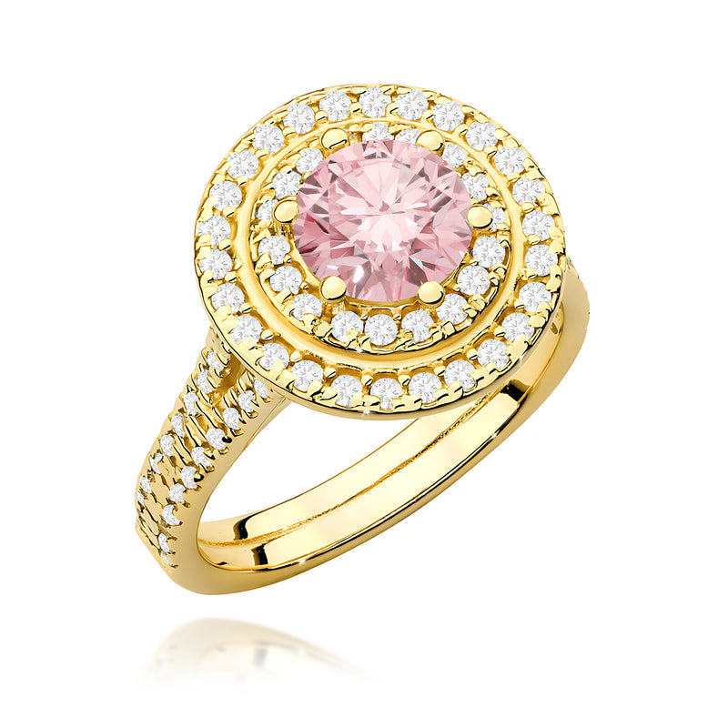 Inel Aur 14K cu Diamante Roz de Laborator 1.63 ct — Aur galben