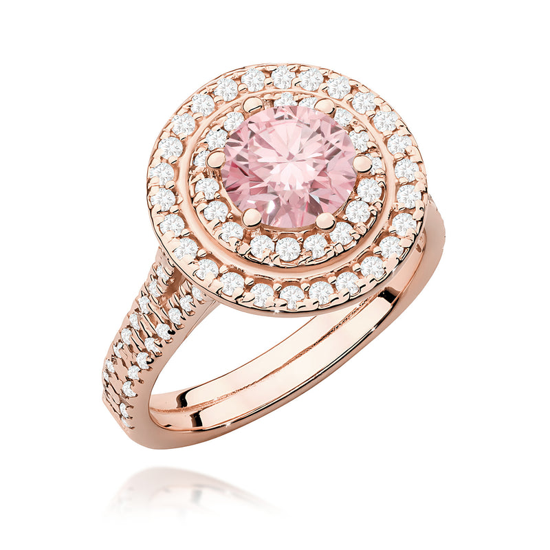 Inel Aur 14K cu Diamante Roz de Laborator 1.63 ct, imaginea 5 din 12