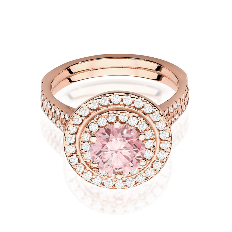 Inel Aur 14K cu Diamante Roz de Laborator 1.63 ct, imaginea 6 din 12