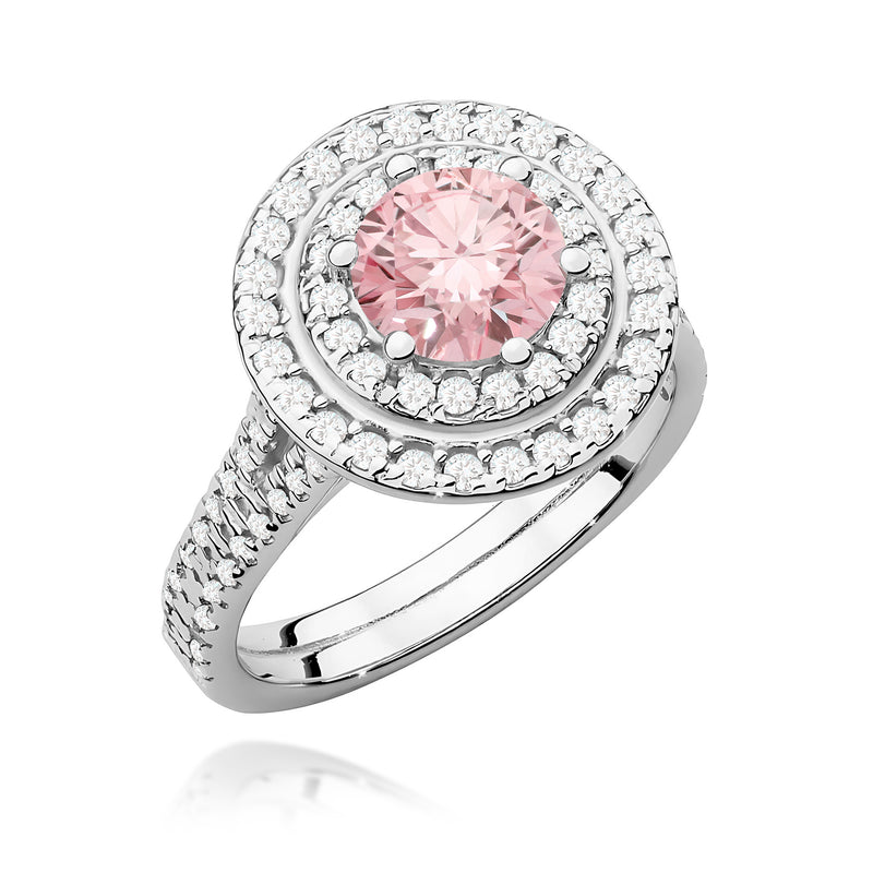 Inel Aur 14K cu Diamante Roz de Laborator 1.63 ct, imaginea 9 din 12