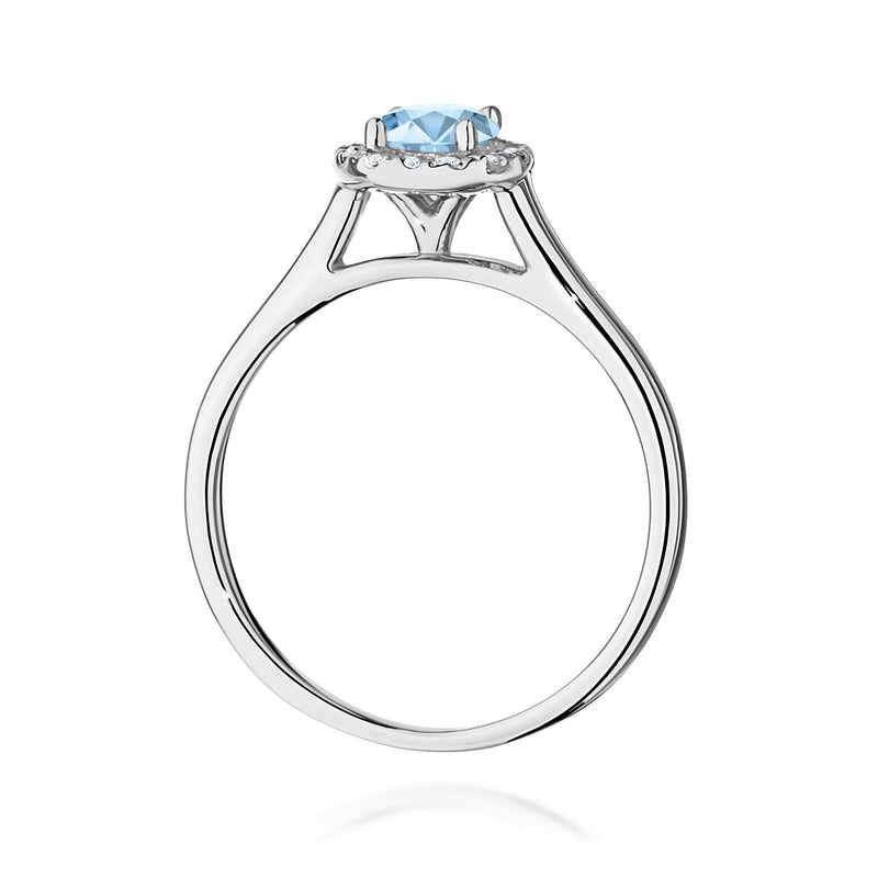 Inel Aur 14K cu Diamante Albastre de Laborator 0.62 ct, imaginea 11 din 12