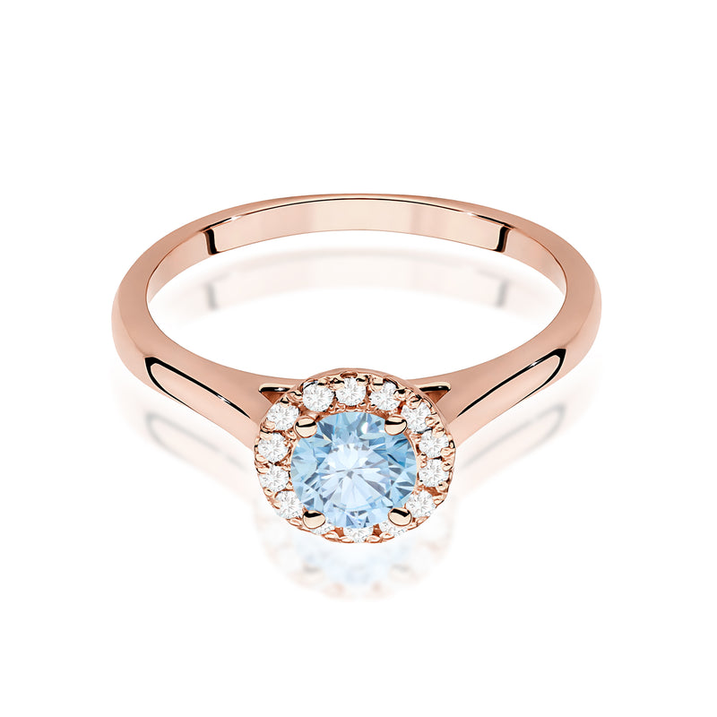 Inel Aur 14K cu Diamante Albastre de Laborator 0.62 ct, imaginea 6 din 12