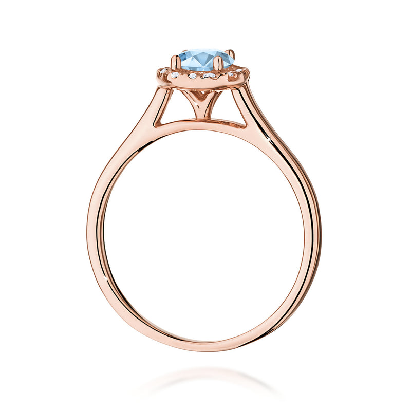 Inel Aur 14K cu Diamante Albastre de Laborator 0.62 ct, imaginea 7 din 12