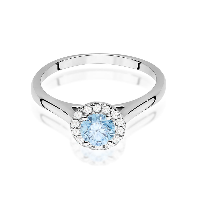 Inel Aur 14K cu Diamante Albastre de Laborator 0.62 ct, imaginea 10 din 12