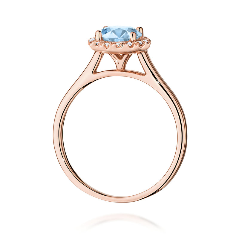 Inel Aur 14K cu Diamante Albastre de Laborator 1.14 ct, imaginea 7 din 12