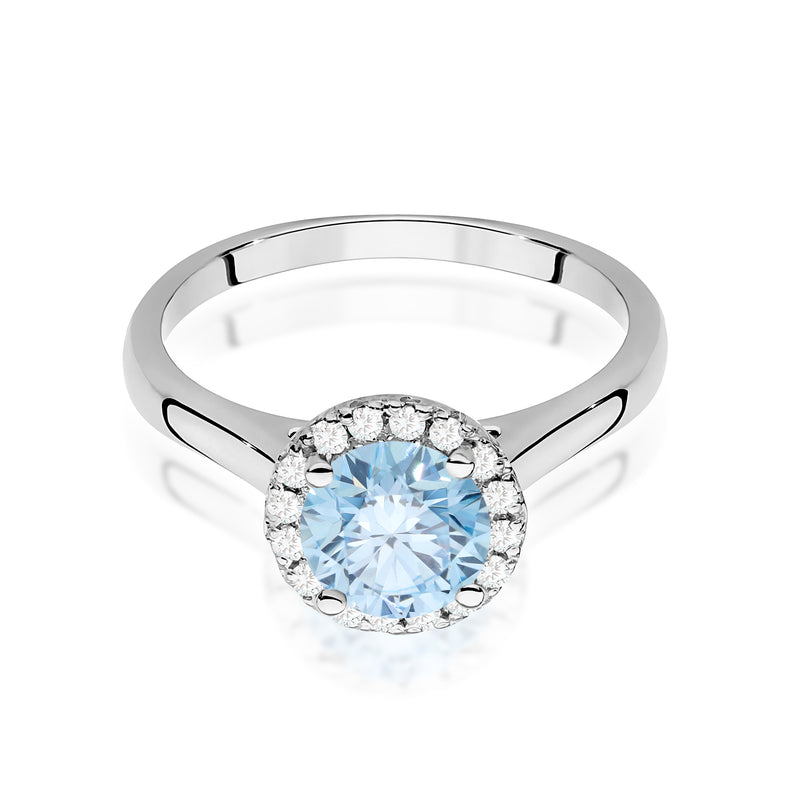 Inel Aur 14K cu Diamante Albastre de Laborator 1.14 ct, imaginea 10 din 12