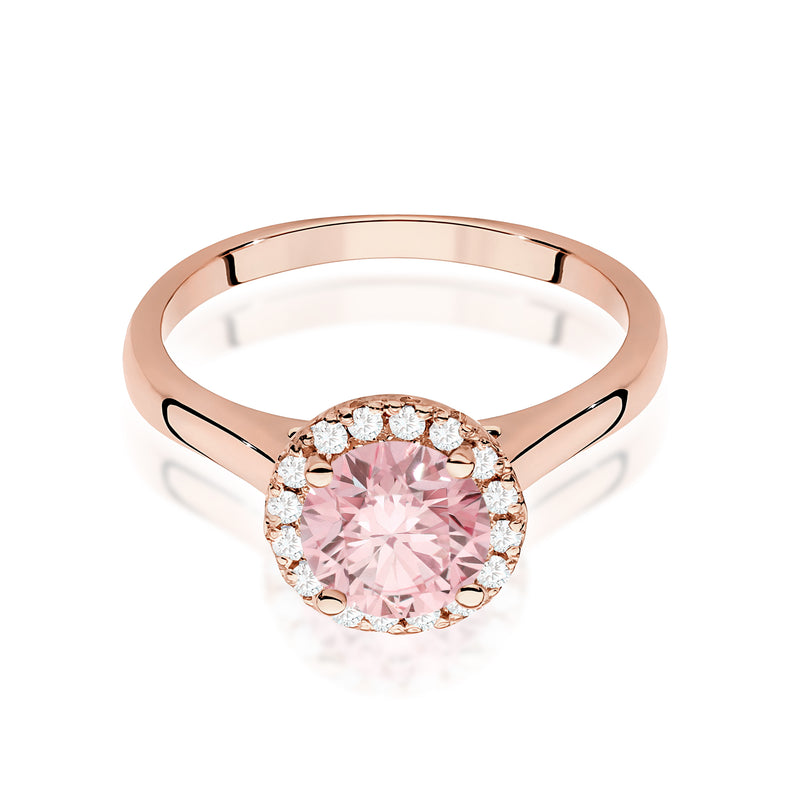 Inel Aur 14K cu Diamante Roz de Laborator 1.14 ct, imaginea 6 din 12