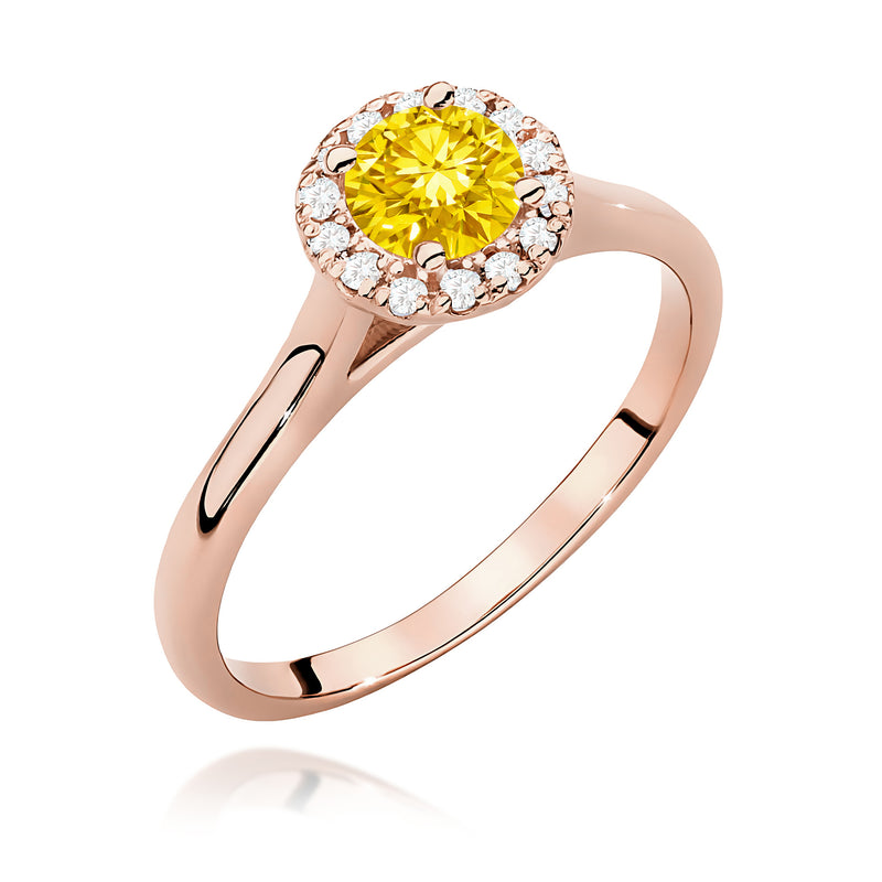 Inel Aur 14K cu Diamante Galbene de Laborator 0.62 ct, imaginea 5 din 12